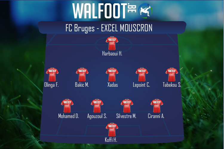 Composition Excel Mouscron | FC Bruges - Excel Mouscron (18/04/2021)