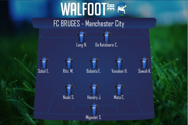 Composition FC Bruges | FC Bruges - Manchester City (19/10/2021)