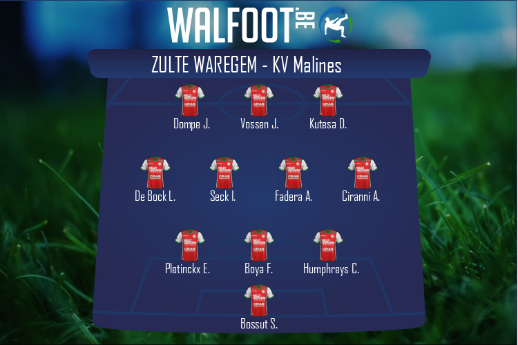 Composition Zulte Waregem | Zulte Waregem - KV Malines (18/12/2021)