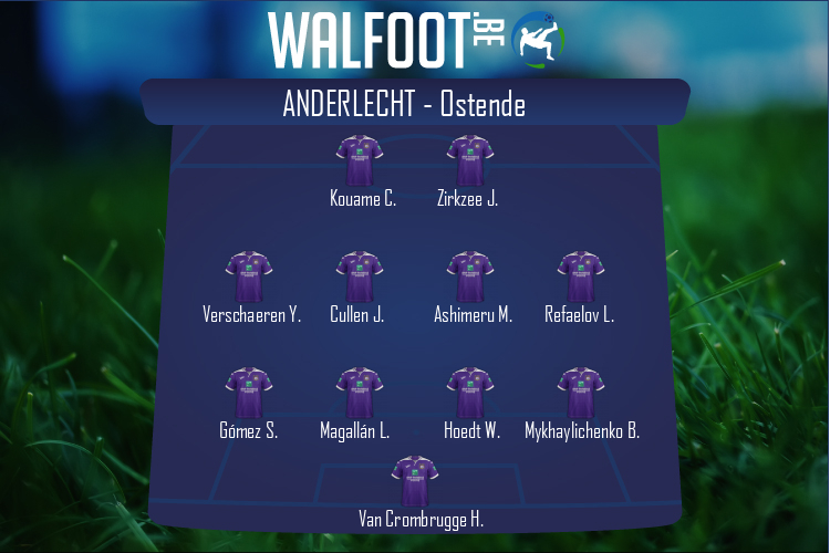 Composition Anderlecht | Anderlecht - Ostende (06/03/2022)
