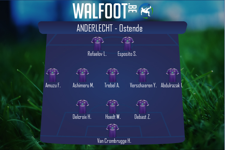 Composition Anderlecht | Anderlecht - Ostende (24/07/2022)