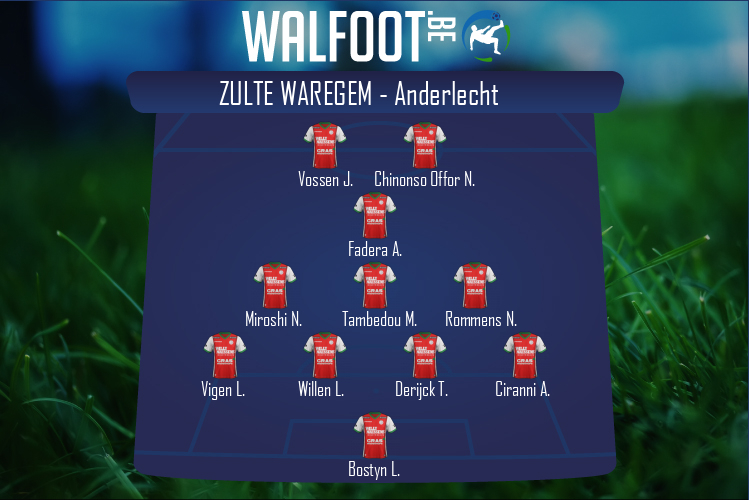 Composition Zulte Waregem | Zulte Waregem - Anderlecht (20/10/2022)