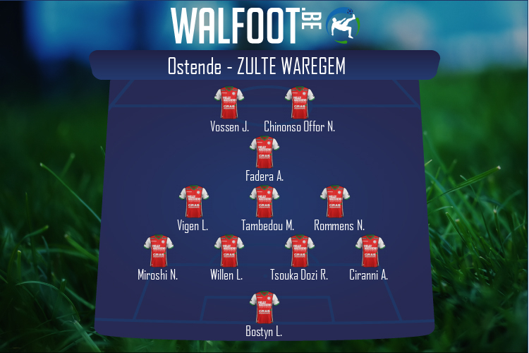 Composition Zulte Waregem | Ostende - Zulte Waregem (23/10/2022)