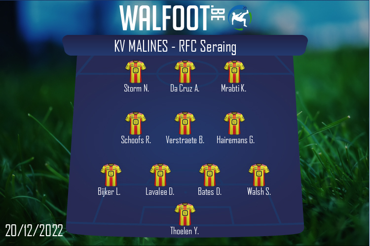 Composition KV Malines | KV Malines - RFC Seraing (20/12/2022)
