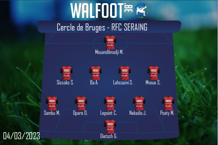 Composition RFC Seraing | Cercle de Bruges - RFC Seraing (04/03/2023)