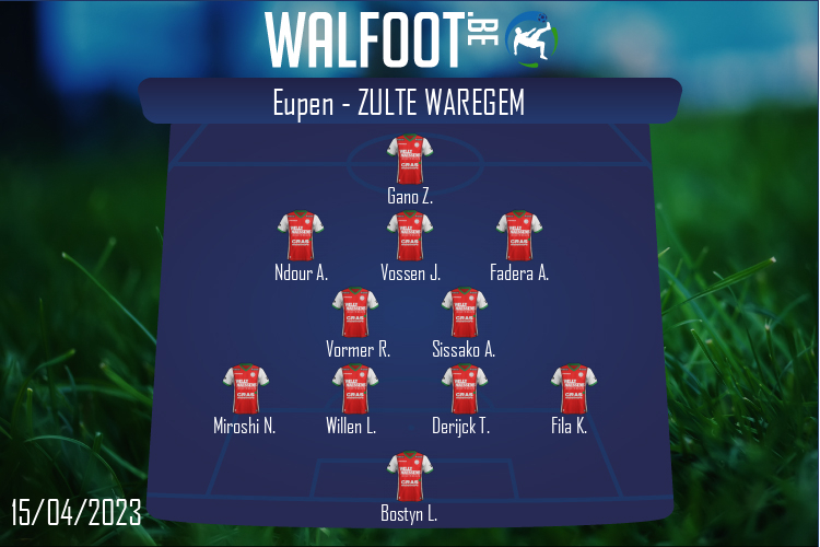 Composition Zulte Waregem | Eupen - Zulte Waregem (15/04/2023)