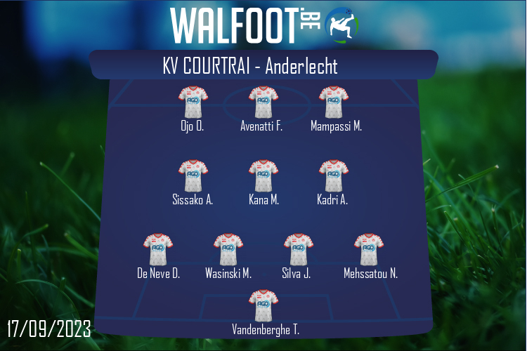Composition KV Courtrai | KV Courtrai - Anderlecht (17/09/2023)