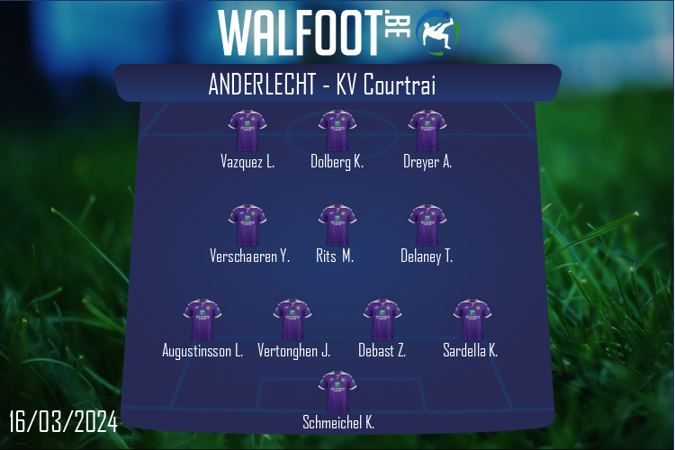 Composition Anderlecht | Anderlecht - KV Courtrai (16/03/2024)