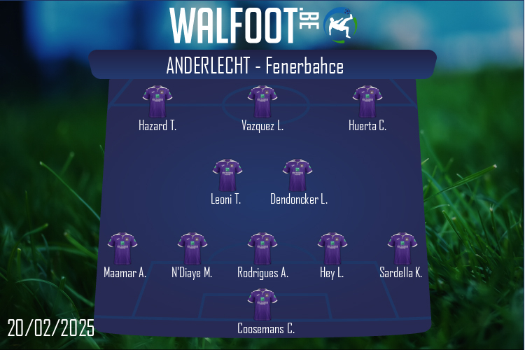 Composition Anderlecht | Anderlecht - Fenerbahce (20/02/2025)