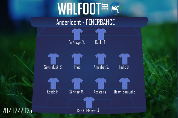 Composition Fenerbahce | Anderlecht - Fenerbahce (20/02/2025)