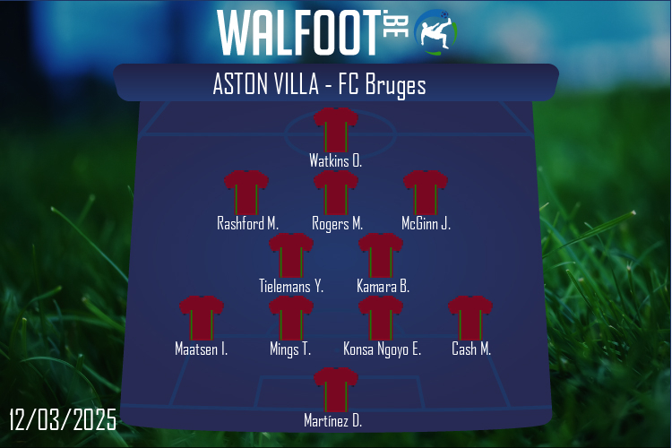 Composition Aston Villa | Aston Villa - FC Bruges (12/03/2025)