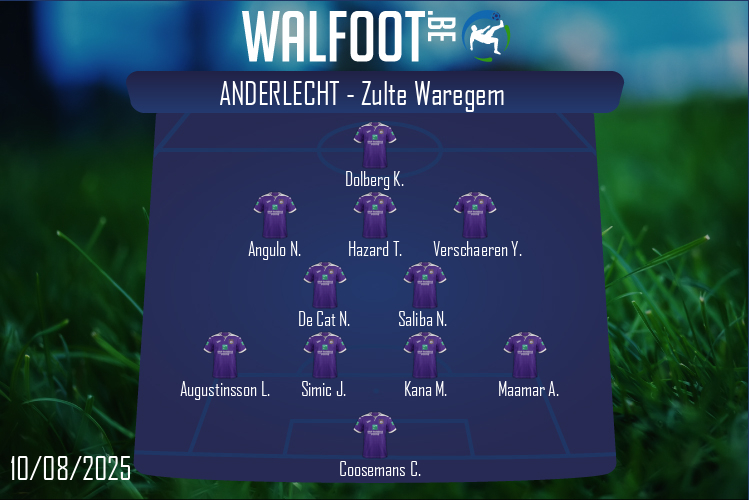 Composition Anderlecht | Anderlecht - Zulte Waregem (10/08/2025)