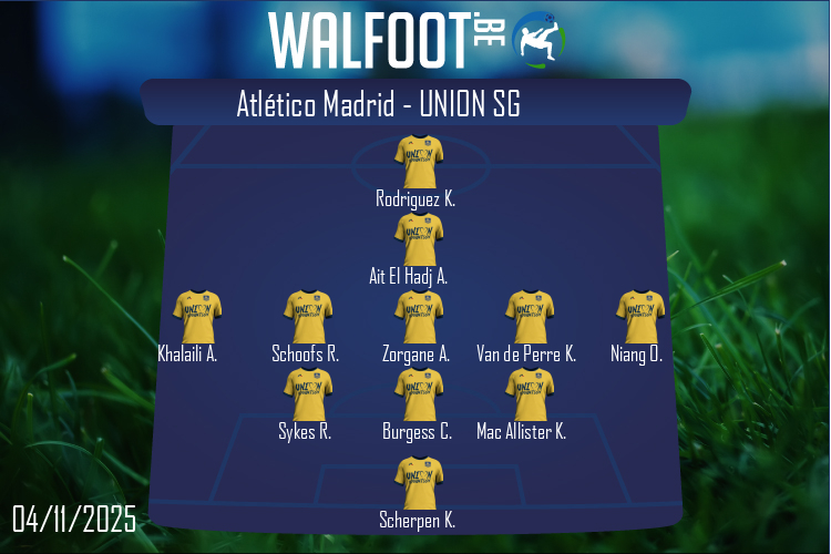 Composition Union SG | Atlético Madrid - Union SG (04/11/2025)