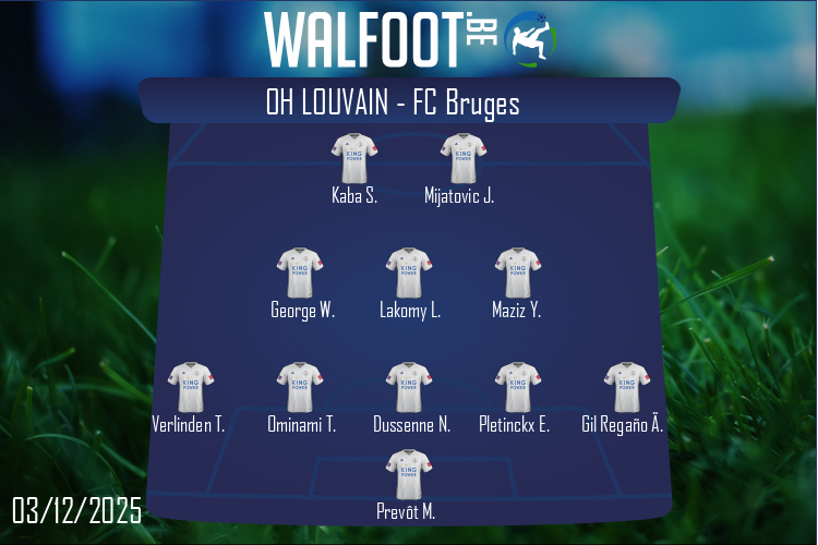 Composition OH Louvain | OH Louvain - FC Bruges (03/12/2025)