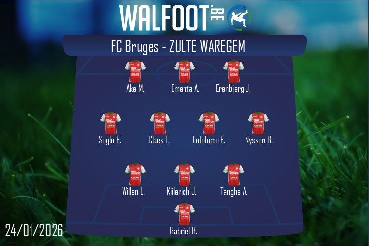 Composition Zulte Waregem | FC Bruges - Zulte Waregem (24/01/2026)