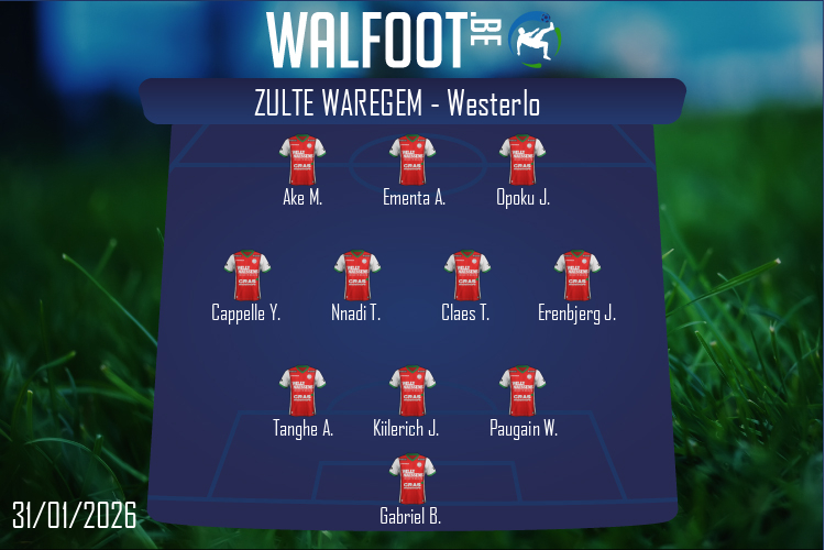 Composition Zulte Waregem | Zulte Waregem - Westerlo (31/01/2026)
