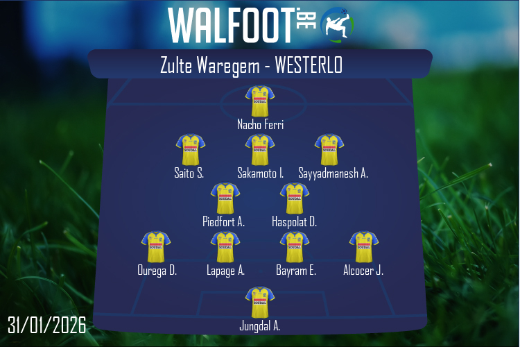 Composition Westerlo | Zulte Waregem - Westerlo (31/01/2026)