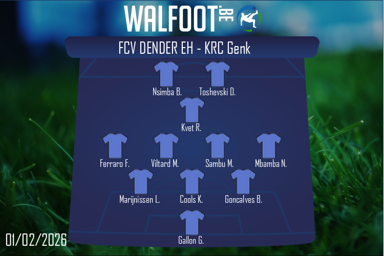 Composition FCV Dender EH | FCV Dender EH - KRC Genk (01/02/2026)