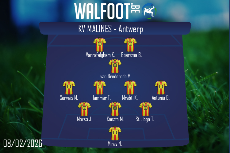 Composition KV Malines | KV Malines - Antwerp (08/02/2026)