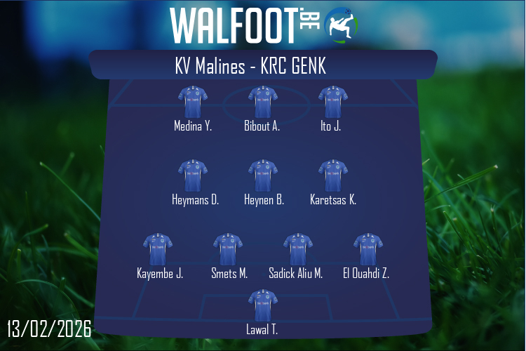 Composition KRC Genk | KV Malines - KRC Genk (13/02/2026)