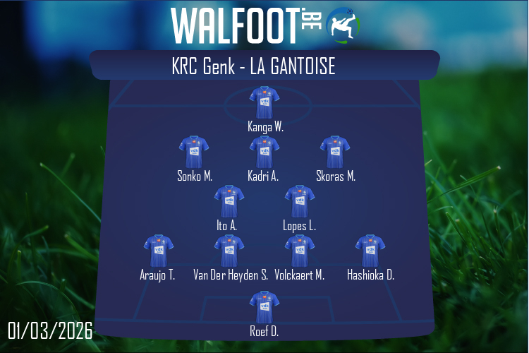 Composition La Gantoise | KRC Genk - La Gantoise (01/03/2026)