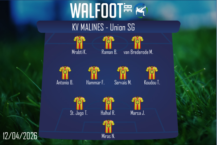 Composition KV Malines | KV Malines - Union SG (12/04/2026)
