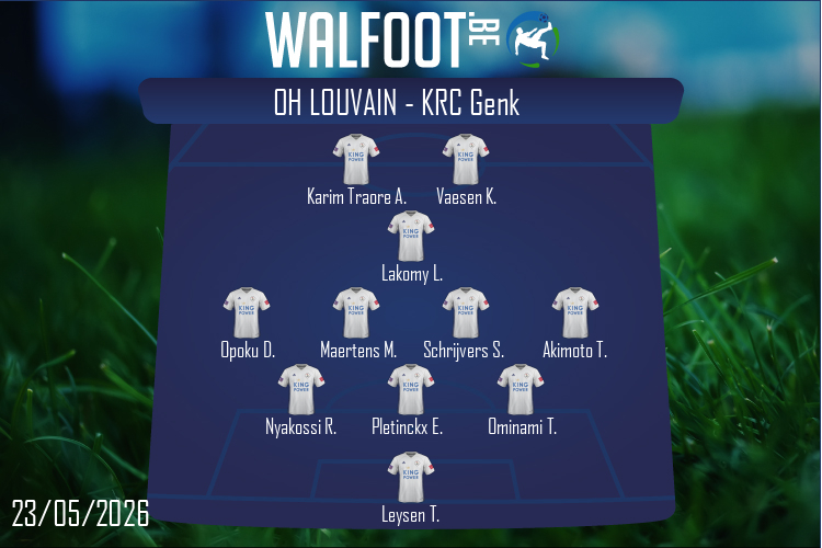 Composition OH Louvain | OH Louvain - KRC Genk (23/05/2026)