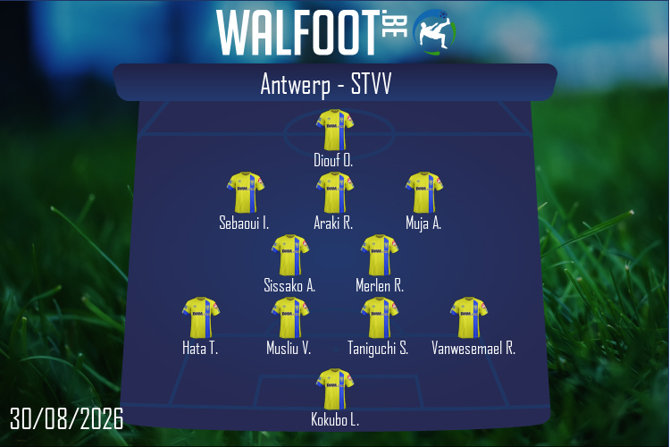 Composition STVV | Antwerp - STVV (30/08/2026)