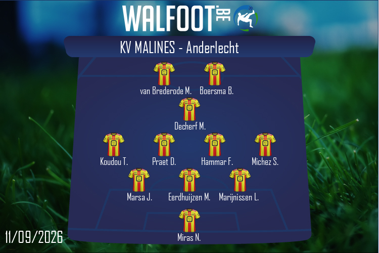 Composition KV Malines | KV Malines - Anderlecht (11/09/2026)
