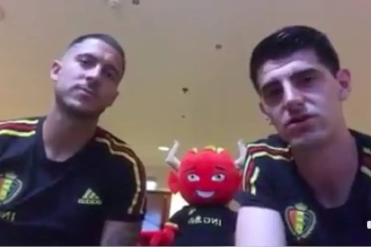 ? Eden Hazard et Thibaut Courtois se sont amusés avec les supporters lors d'un Facebook Live