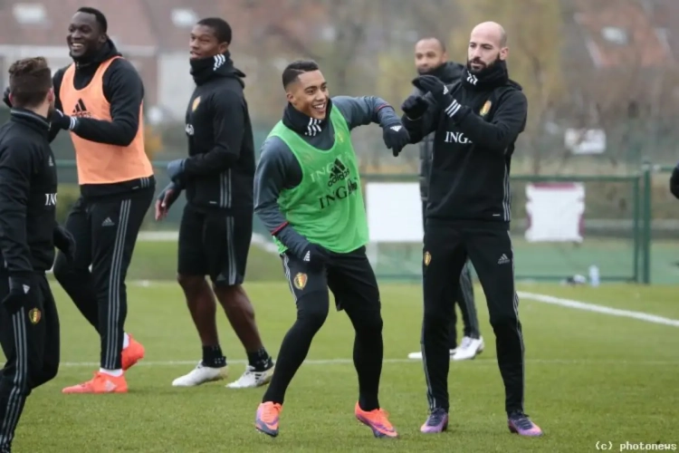 PHOTOS : les Diables s'amusent comme des petits fous à l'entraînement malgré le froid